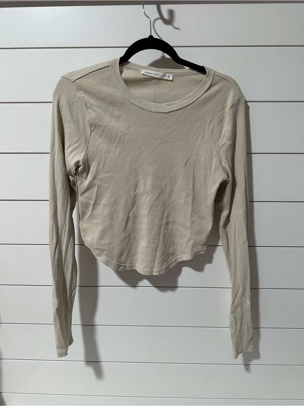 Altered state Cream Long-Sleeve Ribbed Tee